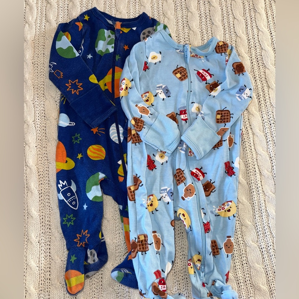 Wonder Nation Blue and Light Blue Kids Footies